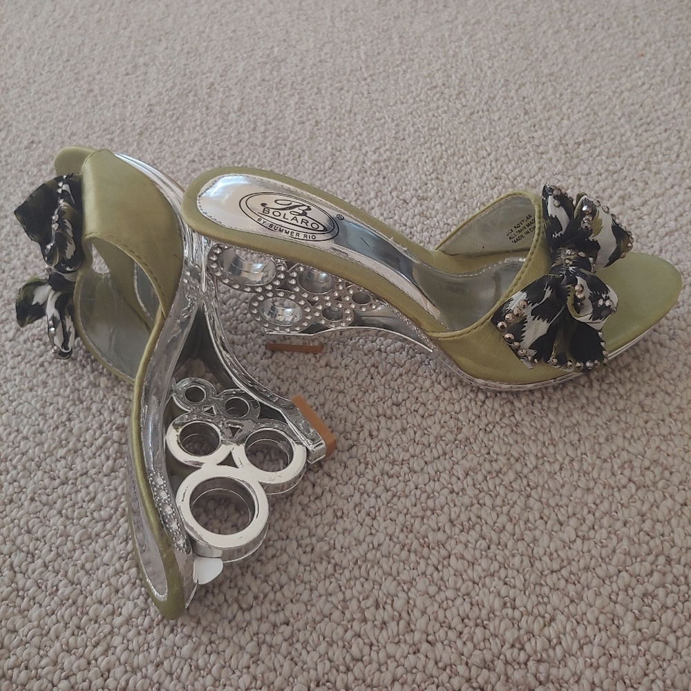 Satin wedge heel slippers
